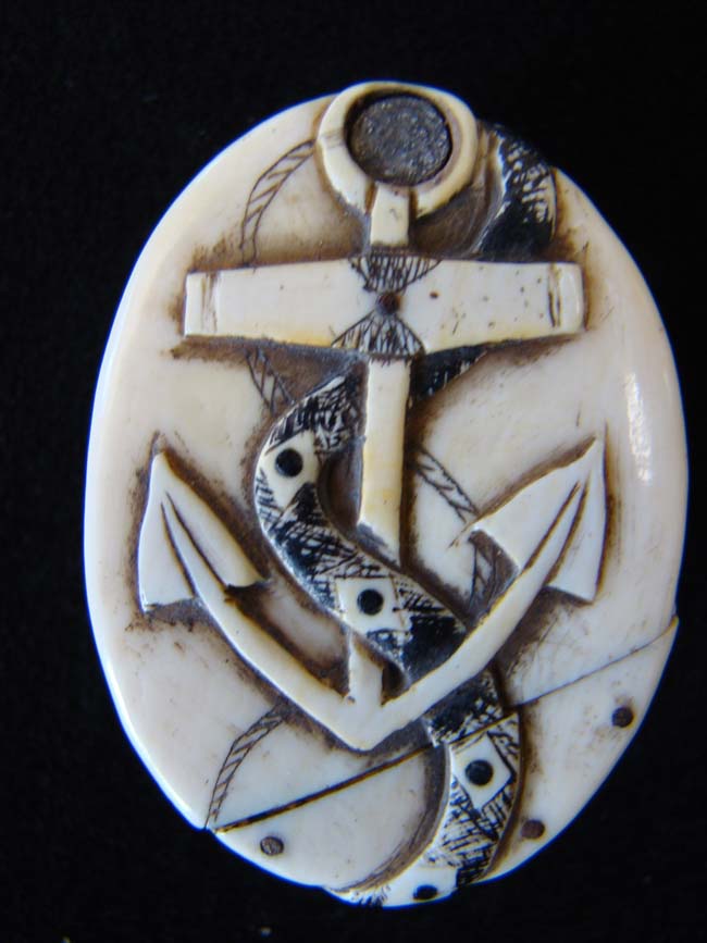 A rare and unique Antique Ship Captain's Ivory Snuff Box circa 1840